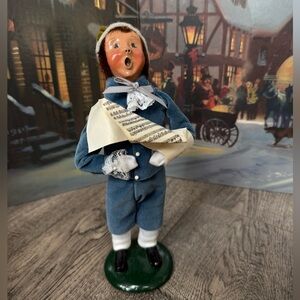 Byers Blue Caroler Figurine with Sheet Music